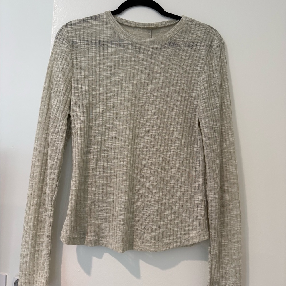 Free People Textured Gray Long Sleeve Tunic